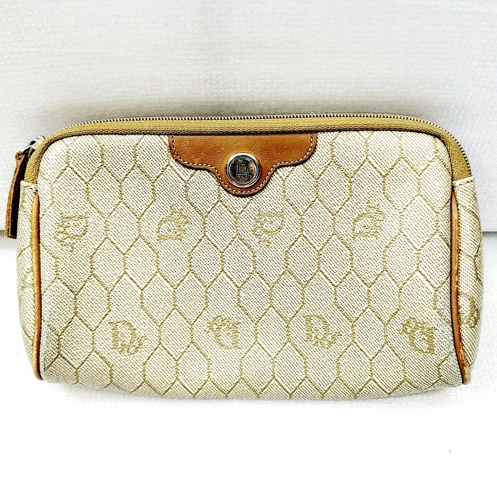 Christian Dior Canvas Leather Cosmetic Bag